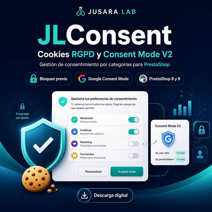 JLConsent — Cookies RGPD y Consent Mode V2