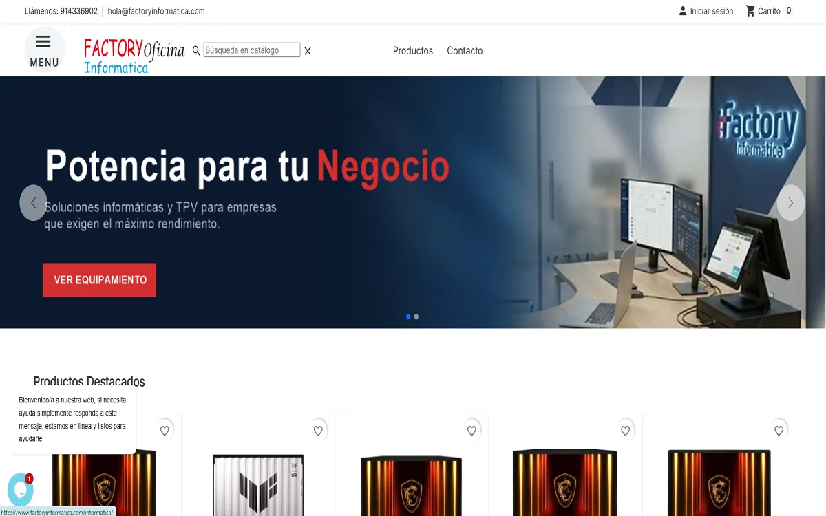 Proyecto PrestaShop Factory Informática desarrollado y mantenido por JUSARA LAB