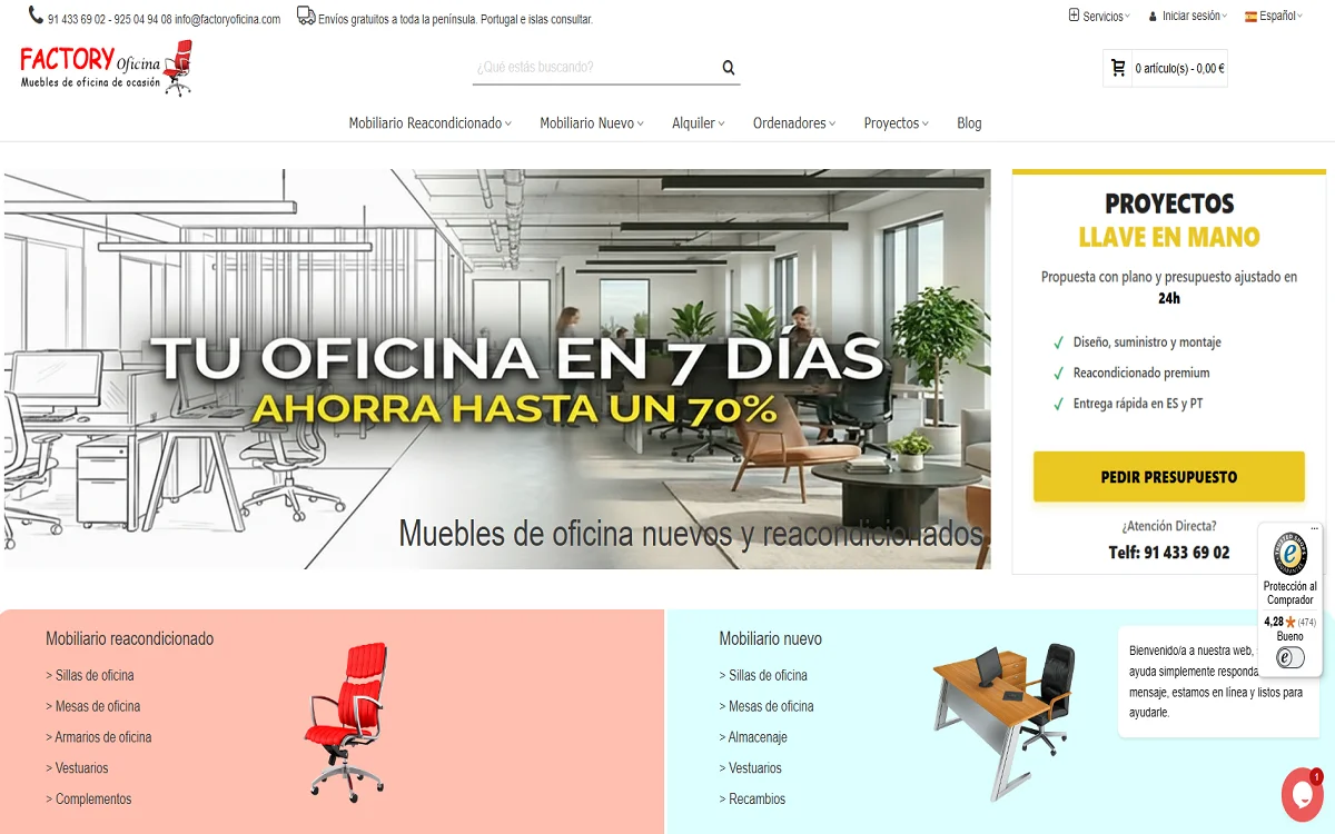 Proyecto PrestaShop Factory Oficina desarrollado y mantenido por JUSARA LAB